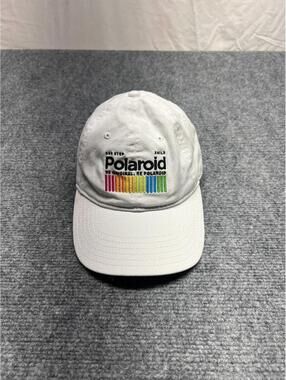 Polaroid Dad Hat White Cotton Rainbow Strap Baseball Cap Mad Engine One Step :)